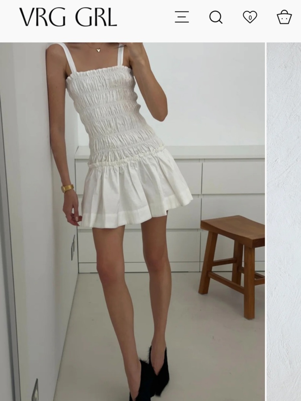 NWT • VRG GRL Gabi mini dress in white